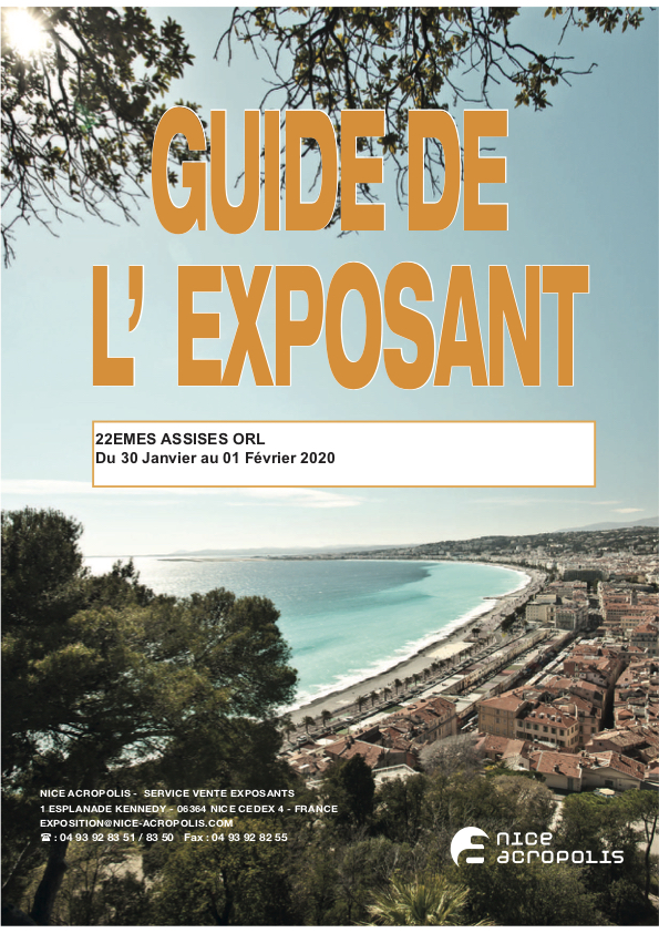 GUIDE COMPLET DE L'EXPOSANT ET ANNEXES - DISPONIBLE MI-NOV. 2019